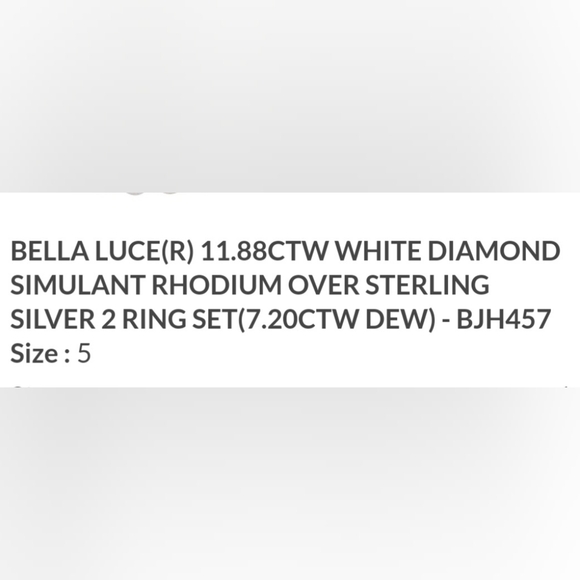NWT AUTHENTIC GENUINE STERLING SILVER BELLA LUCE 2PC WEDDING RING SET ETERNITY 5 - Picture 2 of 4